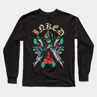 Inked Aesthetic Tattooed Tattoo Lovers & Artists Long Sleeve T-Shirt